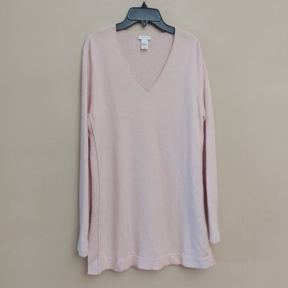 J.Jill Cashmere V Neck light pink oversized sweater Size Medium - Picture 1 of 6